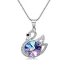 Swan Pendant Necklace With Heart Stone