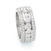 Triple Row Round Cut Anniversary Band In Sterling